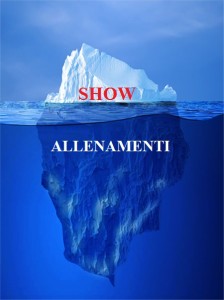 Nella foto, in alto: la proporzione tra allenamenti e show