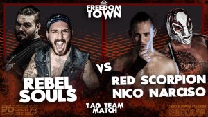 Nella foto, in alto: Rebel Souls vs Red Scorpion e Nico Narciso