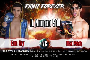 Nella foto, in alto: Eron Sky vs Max Peach