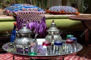 Traditional Moroccan tea service